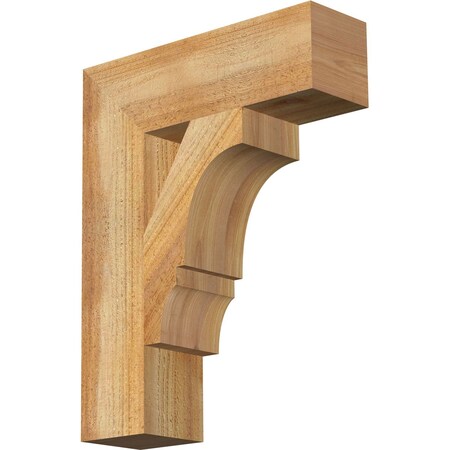Ekena Millwork Balboa Block Rough Sawn Bracket, Western Red Cedar, 4"W x 14"D x 18"H BKT04X14X18BOA05RWR
